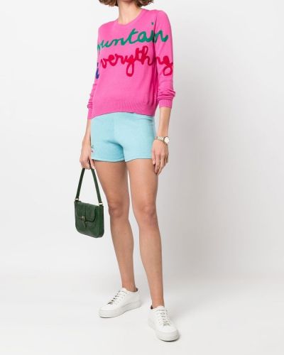 Pullover mit print mit rundem ausschnitt Rossignol pink