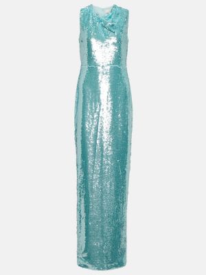 Sukienka długa Roland Mouret niebieska