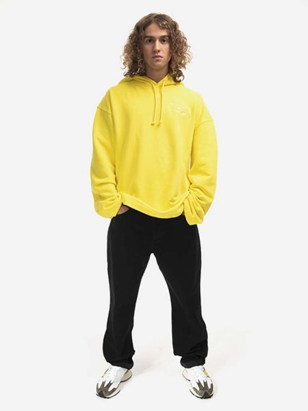 Bluza z kapturem bawełniana oversize 032c żółta
