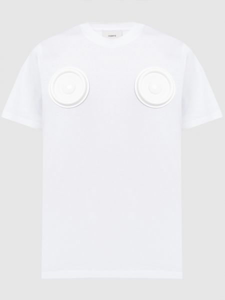 Біла футболка з аплікацією Coperni