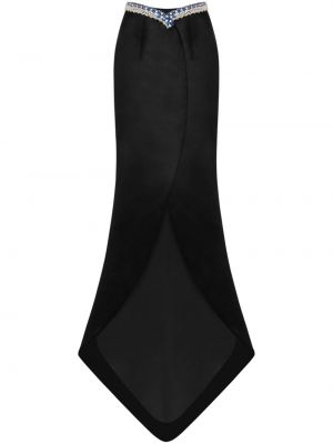 Křišťálové dlouhá sukně Moschino černé