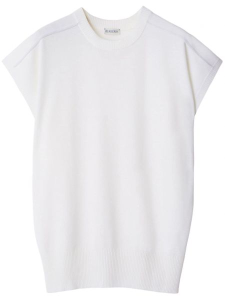 Вълнена тениска Burberry бяло
