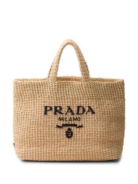 Τσάντα shopper Prada μπεζ