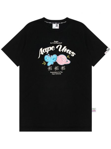 Βαμβακερή μπλούζα με σχέδιο Aape By *a Bathing Ape® μαύρο