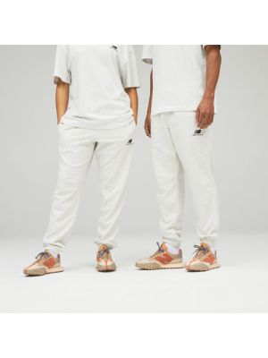 Pantalon de sport en coton New Balance blanc