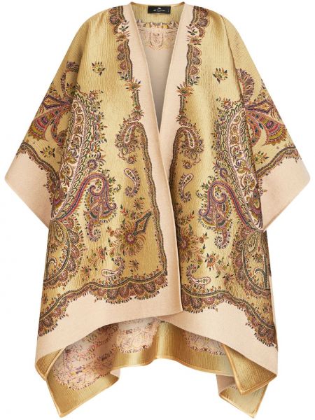 Satynowy płaszcz z nadrukiem z wzorem paisley Etro