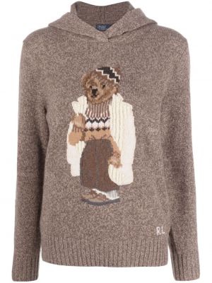 Hoodie en tricot Polo Ralph Lauren marron