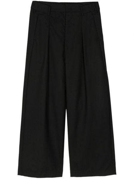 Pantaloni cu croială lejeră plisate Attachment negru