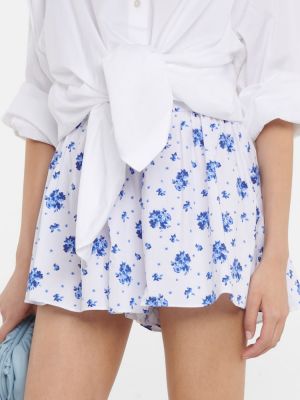Bombažne kratke hlače s cvetličnim vzorcem Caroline Constas bela