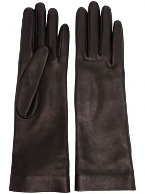Rękawiczki skórzane Saint Laurent czarne