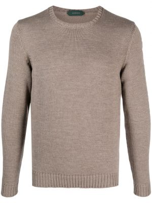 Dzianinowy sweter Zanone brązowy