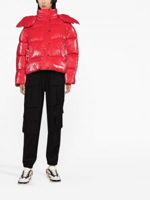 Paltas su gobtuvu Calvin Klein Jeans raudona