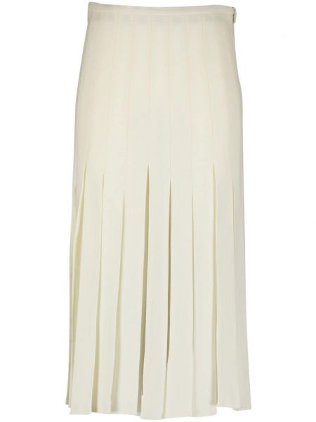 Πλισέ μάλλινη φούστα Gabriela Hearst λευκό