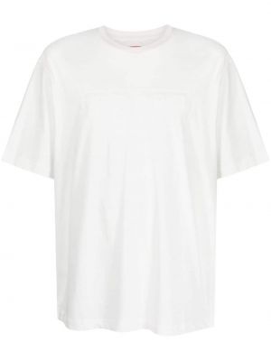 Koszulka bawełniana z nadrukiem Ferrari biała