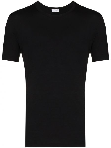 Camiseta slim fit de cuello redondo Zimmerli negro