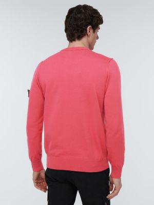 Памучен пуловер Stone Island розово