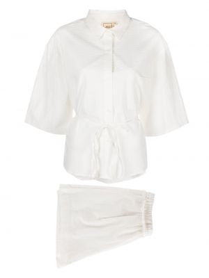 Памучна пижама Deiji Studios бяло