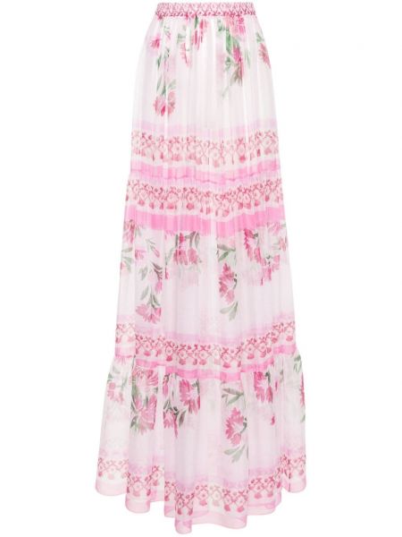 Maksi suknja s cvjetnim printom s printom Ermanno Scervino ružičasta