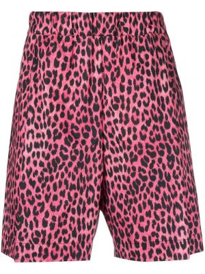 Kratke hlače s potiskom z leopardjim vzorcem Laneus roza