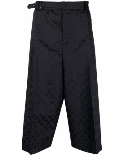 Pantaloni culotte in tessuto jacquard Charles Jeffrey Loverboy nero
