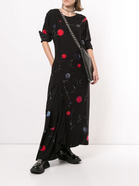 Sukienka z nadrukiem asymetryczna Yohji Yamamoto