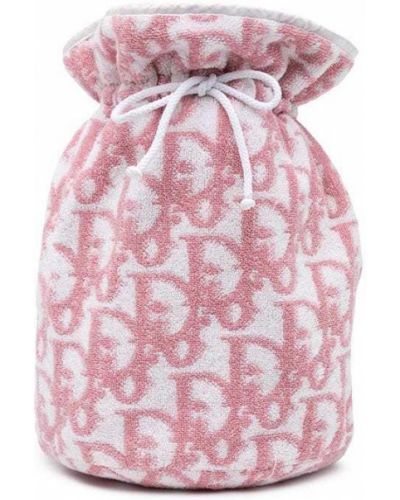 Bolso clutch con cordones Christian Dior rosa