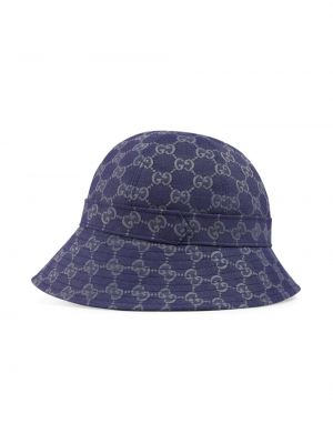 Bavlněný klobouk Gucci modrý