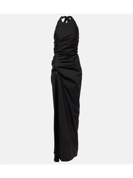 Βαμβακερή μάξι φόρεμα Ferragamo μαύρο