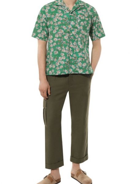 Хлопковая рубашка Rhude зеленая