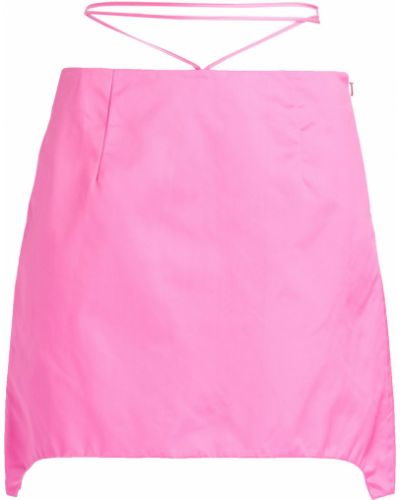 Růžové saténové mini sukně Helmut Lang
