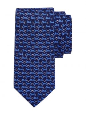 Hedvábná kravata s potiskem s tygřím vzorem Ferragamo