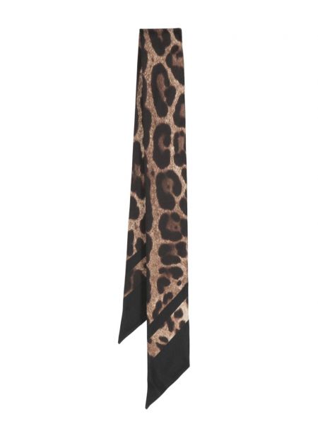 Svilen šal s potiskom z leopardjim vzorcem Dolce & Gabbana