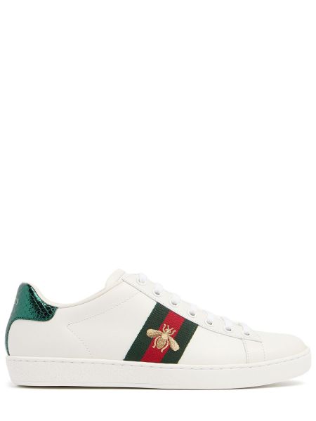 Sneakers i läder Gucci Ace vit