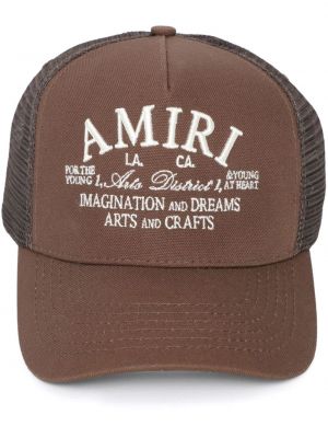 Cappello con visiera ricamato di cotone Amiri marrone