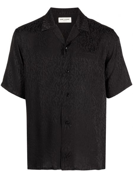 Риза с леопардов принт Saint Laurent черно