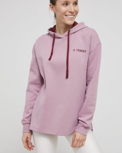 Hoodie s kapuljačom Adidas Terrex ružičasta