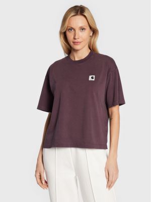 Relaxed fit marškinėliai Carhartt Wip violetinė