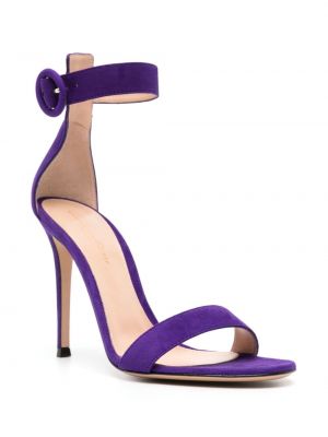 Semišové sandály Gianvito Rossi fialové