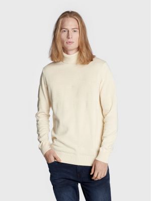Cardigan en tricot col roulé Blend beige