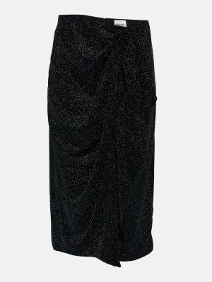 Aksamitna spódnica midi Marant Etoile czarna