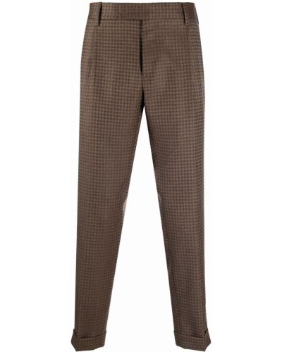 Pantalones a cuadros con estampado Pt01 marrón