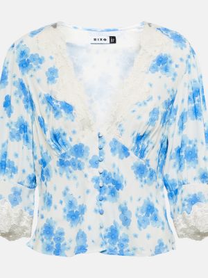 Блуза на цветя Rixo синьо