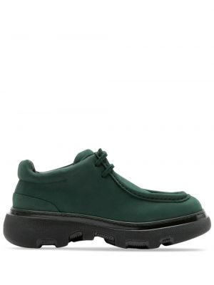 Pantofi oxford cu șireturi din piele din dantelă Burberry verde