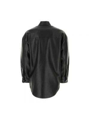 Camisa de cuero oversized de cuero sintético Nanushka negro