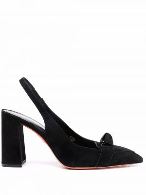 Полуотворени обувки с отворена пета Santoni черно