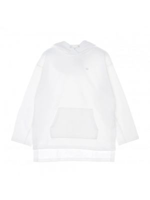 Bluza z kapturem polarowa oversize Adidas biała
