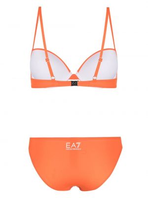 Bikini z nadrukiem Ea7 Emporio Armani pomarańczowy