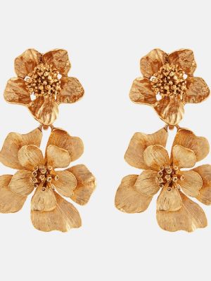Kolczyki w kwiatki Oscar De La Renta złote