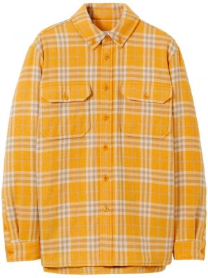 Oversized kostkovaná košile Burberry žlutá