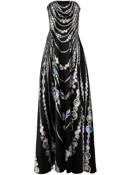 Ravna haljina s printom Saiid Kobeisy crna